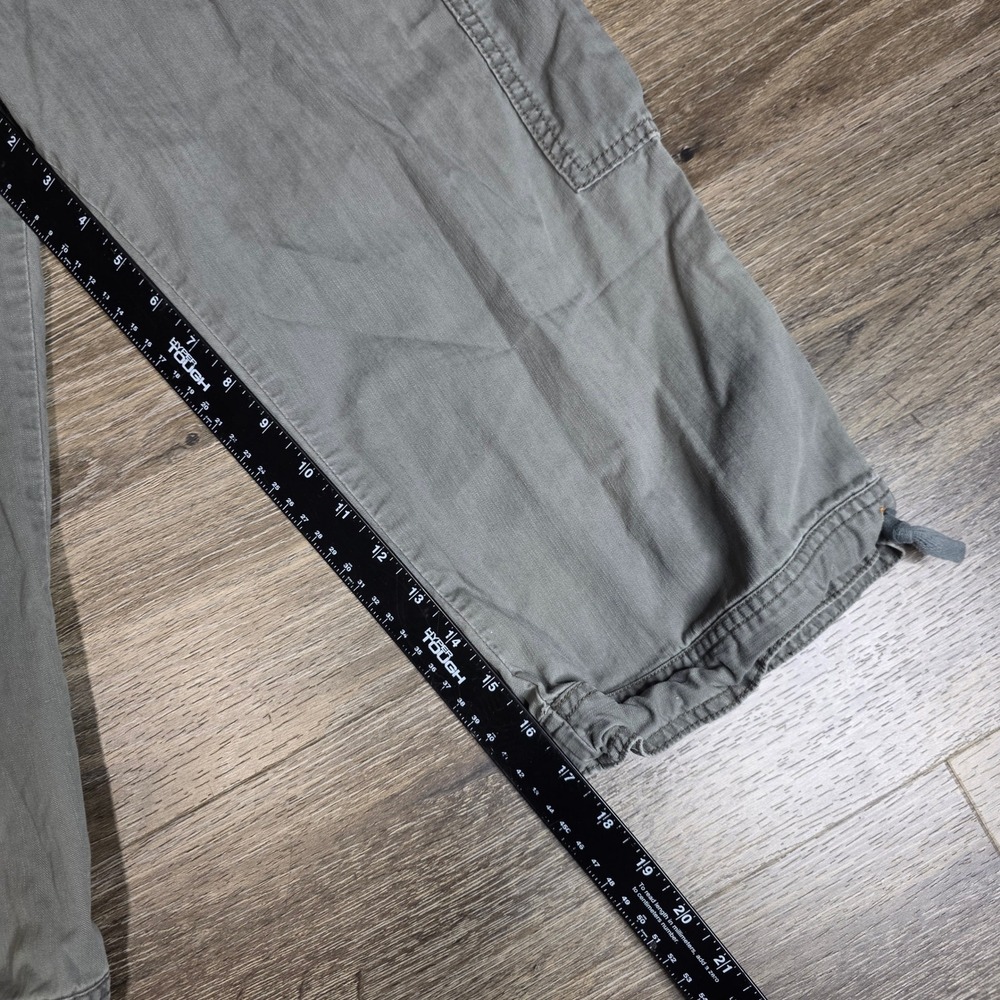 Levi's Womens 12 Cargo Capri Pants Gray Olive Cotton Utility Drawstring Hem 575 - Picture 2 of 8